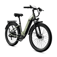 VTUVIA Zeal LT7 olive green city commuter bike with seven-speed rear drivetrain
