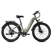 Olive green VTUVIA Zeal LT7 with Shimano drivetrain, fenders, and rear rack
