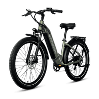VTUVIA Zeal LT7 olive green commuter e-bike full profile for everyday city riding