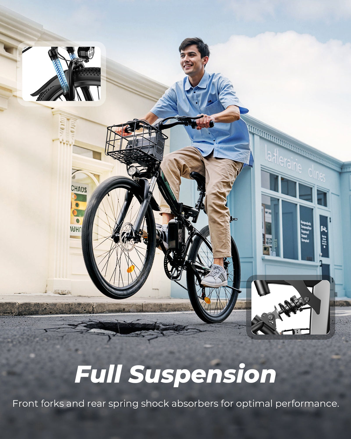 isinwheel M40 Folding Electric Bike cockpit display and controls