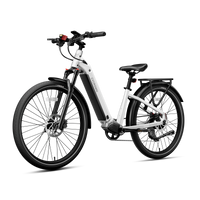 Front three-quarter studio view of the lunar white Dremax with 27.5 inch commuter tires.