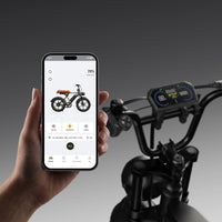 Phone displaying the Cycrown app beside the CycRun 2.0 handlebar