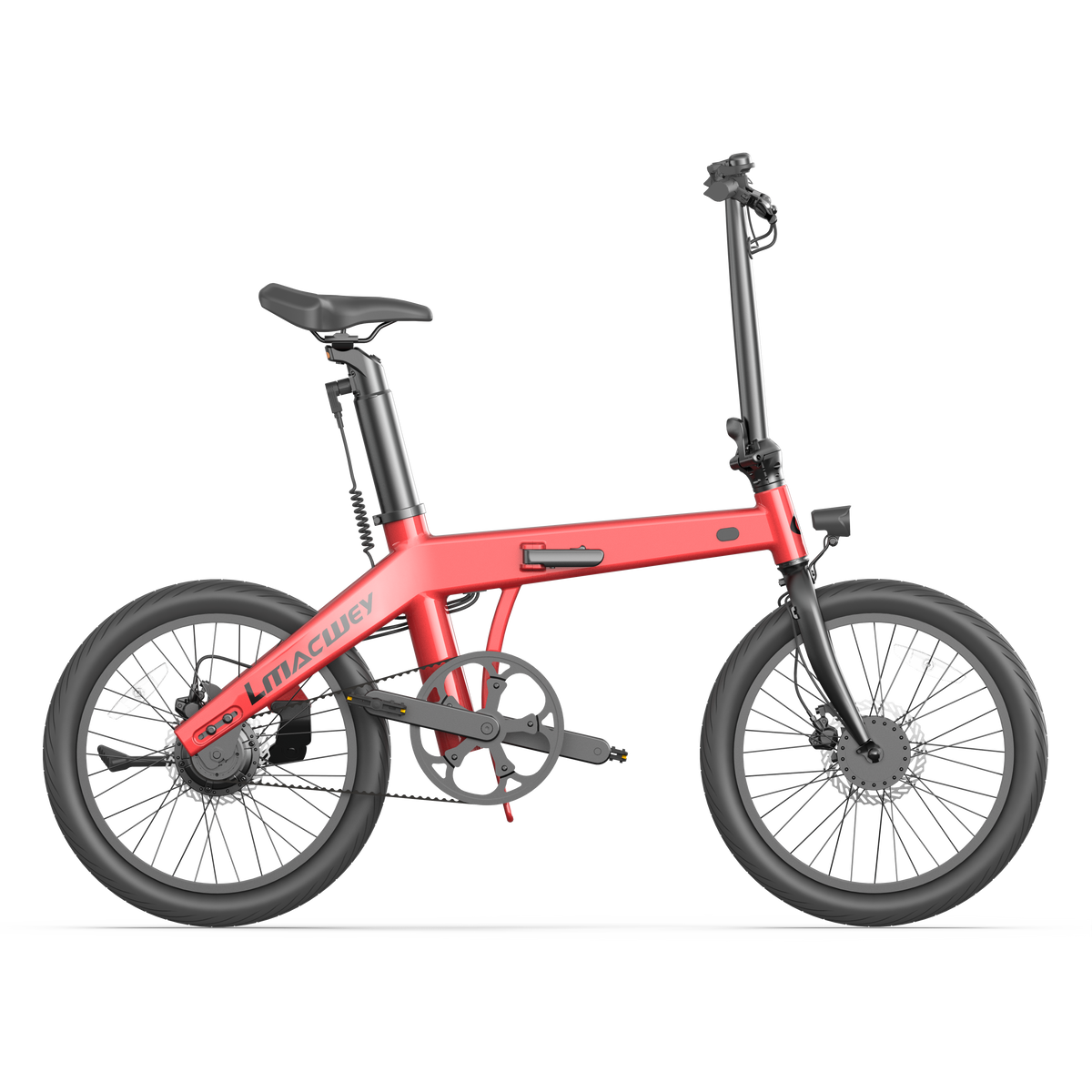 Lmacwey BA06 folding electric bike - red side profile