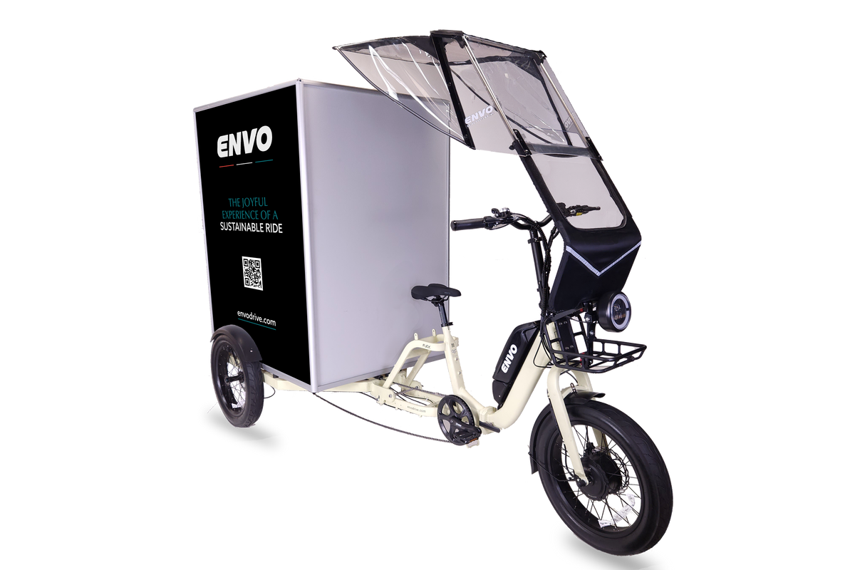 ENVO Cargo Trike cargo box front corner detail.