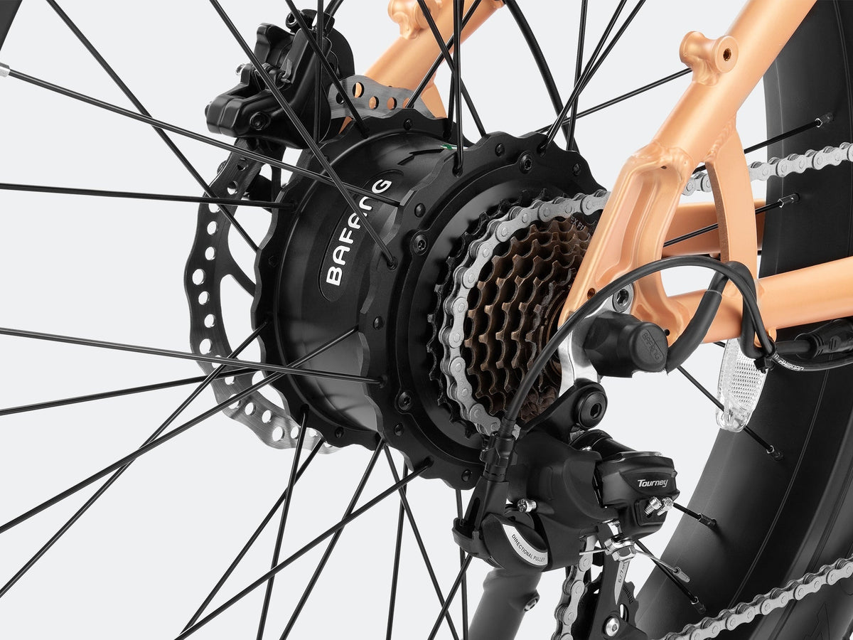 Velowave Rover Step-Thru front hydraulic-brake detail