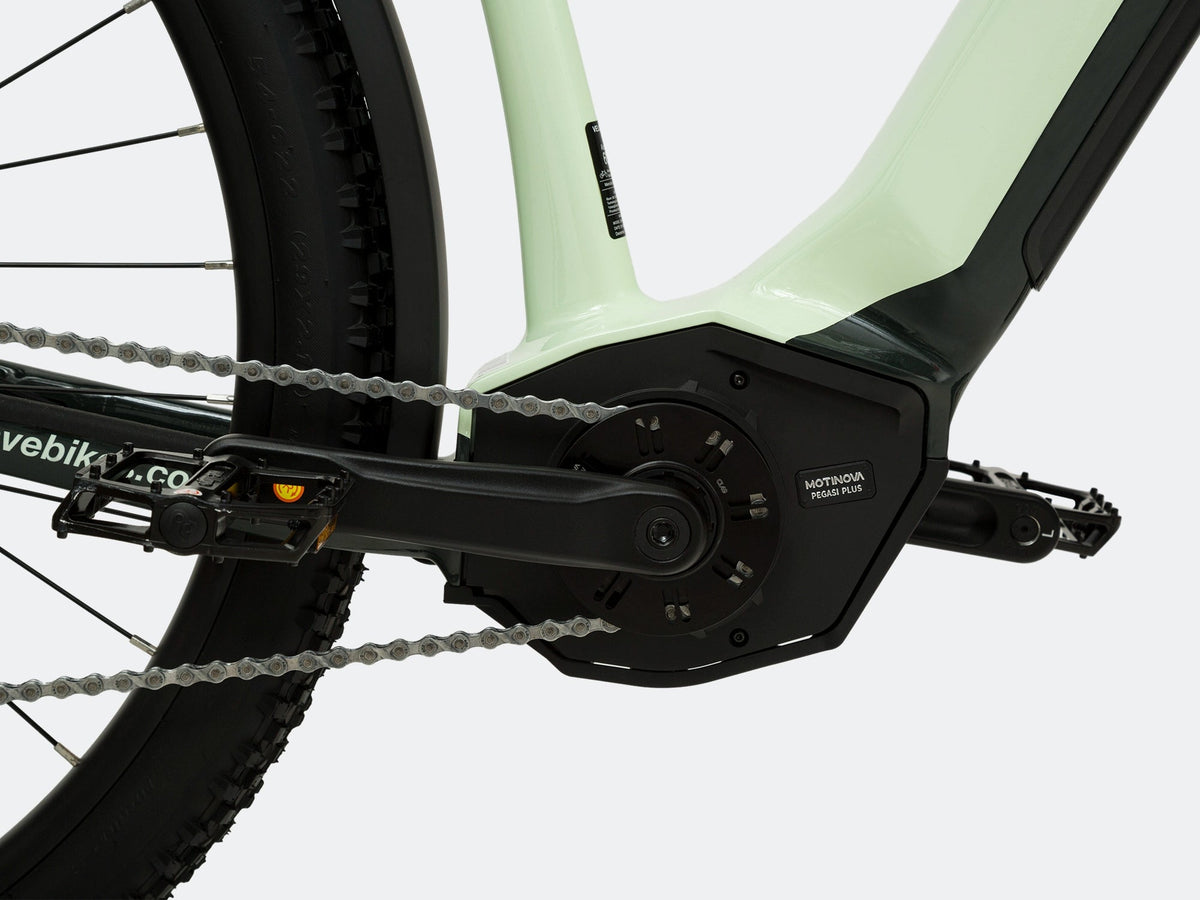 MOTINOVA mid-drive motor and crank detail on the Velowave Swift M
