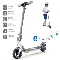 Gray isinwheel S4 kids scooter with 200W motor, 12 mph speed, and 9-mile range claims