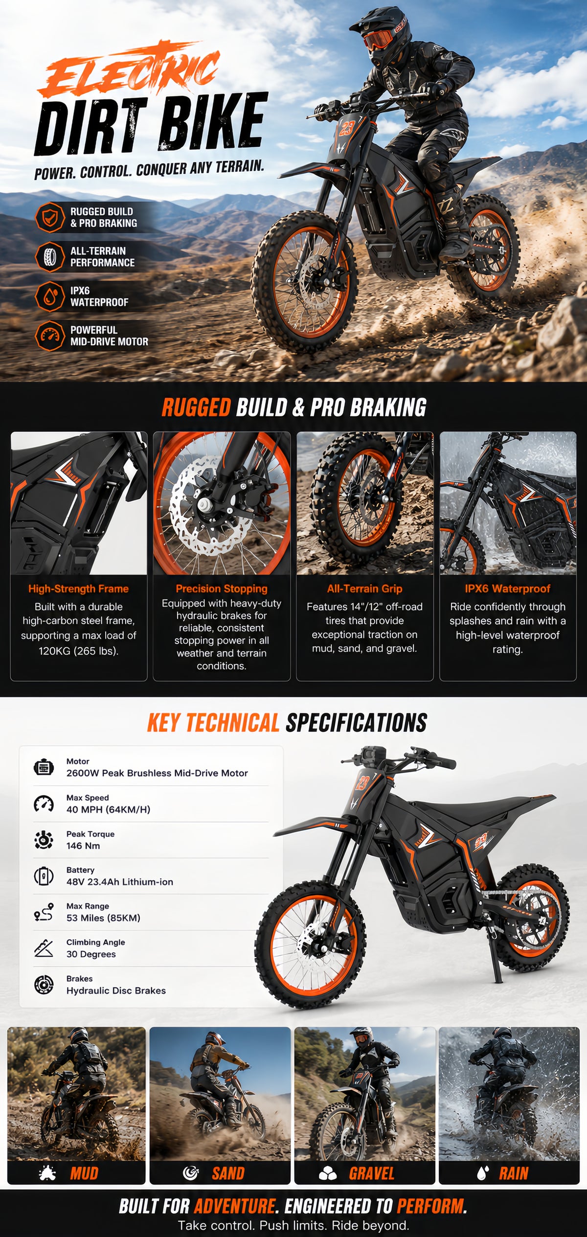 QWAYQ EM04 off-road electric dirt bike official product image 2