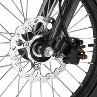 HappyRun F18 2.0 mid-drive off-road electric dirt bike: 60V 6000W peak mid-drive motor, 245 Nm torque, 46 mph top speed, 1800Wh battery, hydraulic disc brakes, full suspension, 26.5-inch seat, 2.0-gen features (reverse, NFC unlock, magnetic safety)