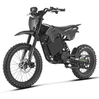 HappyRun F18 2.0 mid-drive off-road electric dirt bike: 60V 6000W peak mid-drive motor, 245 Nm torque, 46 mph top speed, 1800Wh battery, hydraulic disc brakes, full suspension, 26.5-inch seat, 2.0-gen features (reverse, NFC unlock, magnetic safety)