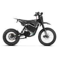 HappyRun F18 2.0 mid-drive off-road electric dirt bike: 60V 6000W peak mid-drive motor, 245 Nm torque, 46 mph top speed, 1800Wh battery, hydraulic disc brakes, full suspension, 26.5-inch seat, 2.0-gen features (reverse, NFC unlock, magnetic safety)