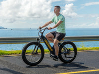 Velowave Rover Step-Thru compact e-bike lifestyle view