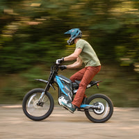HappyRun G300 Pro 6500W peak motocross-format electric dirt bike: 50 mph top speed, 72V 30Ah battery, hydraulic 180/203mm disc brakes, inverted front fork, carbon steel frame, motocross-format tires, IPX5, off-road use only