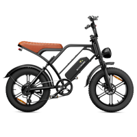 Black CycHunter with brown saddle and dual batteries, side profile