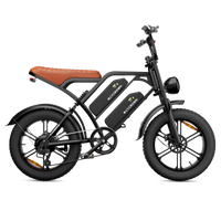 Black CycHunter with dual batteries and a brown bench saddle, side view