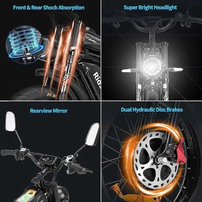 Ridstar Q20 Pro Dual-Motor Electric Bike front three-quarter product view