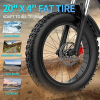 Ridstar Q20 Pro Dual-Motor Electric Bike front hub motor and fat tire