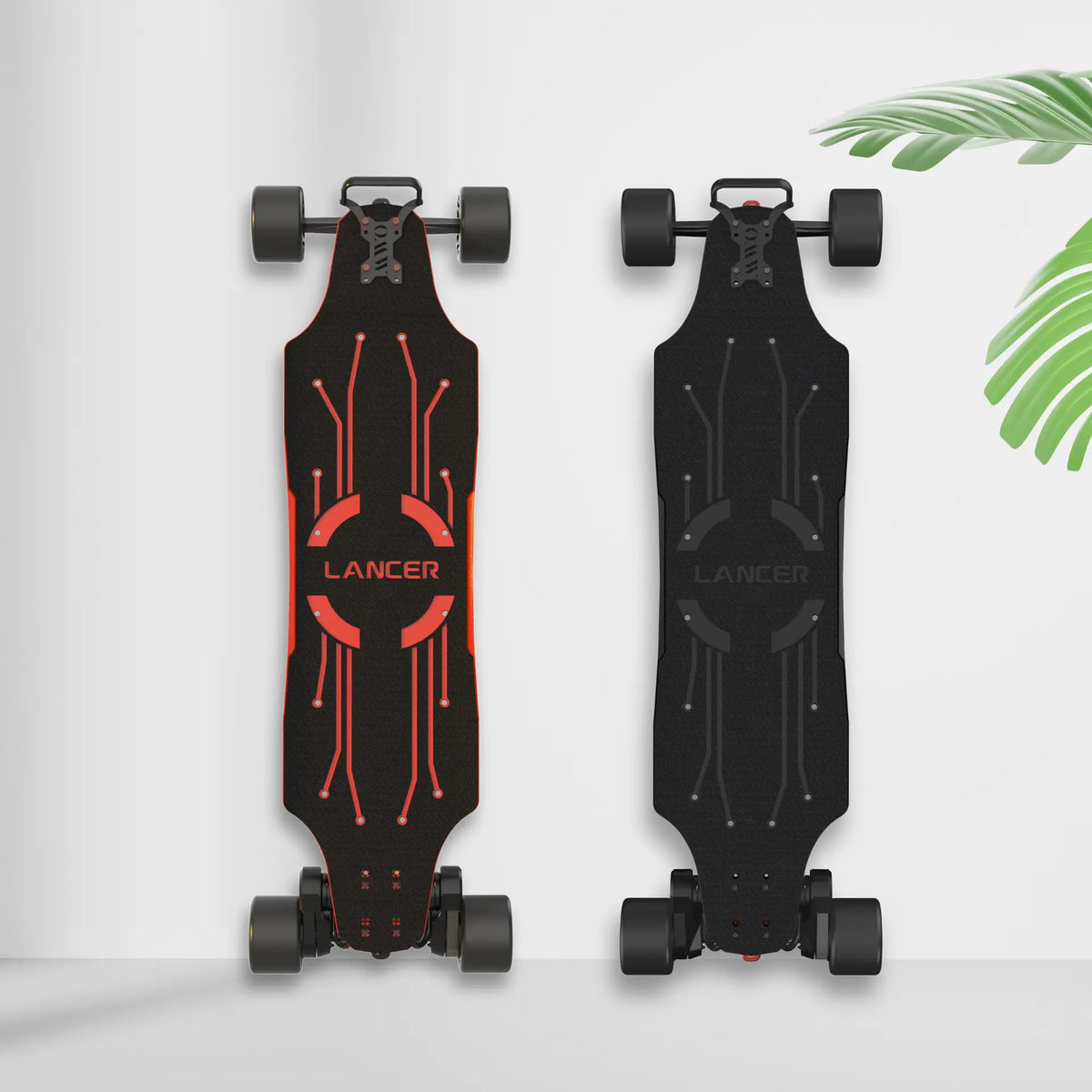 OMW Lancer electric skateboard wide-deck side profile