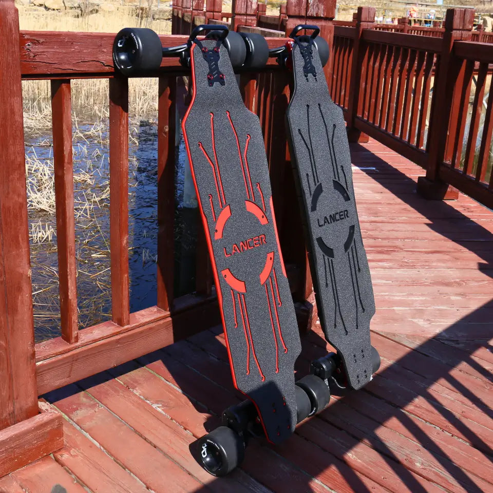 OMW Lancer electric skateboard belt-drive underside