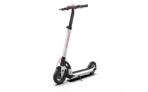 INOKIM Light 2 Super folded commuter scooter in white, built for apartment stairs, train transfers, and office storage.