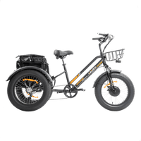 Black DWMEIGI MG1703-ZEUS fat-tire electric trike side profile