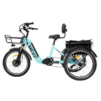 Blue MG2302-SILVERADO folding electric tricycle, right-side profile