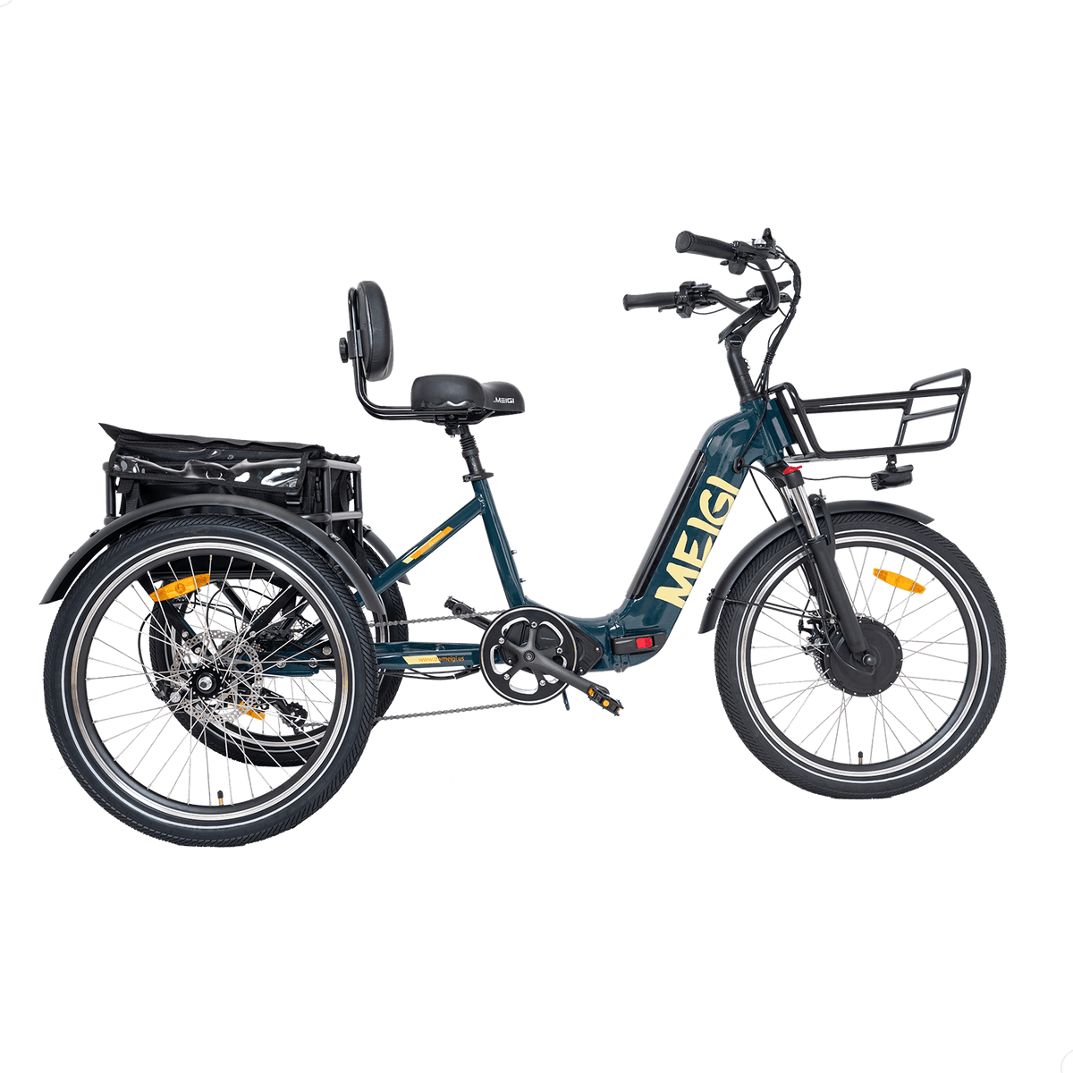 Green DWMEIGI MG2302-SILVERADO electric tricycle, left-side profile