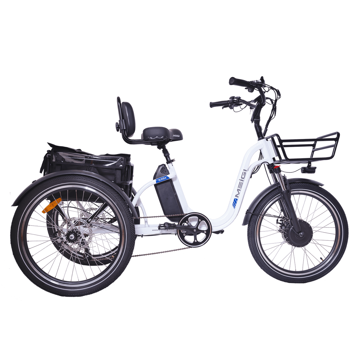 White DWMEIGI MG2303-BLAZER electric trike full side profile