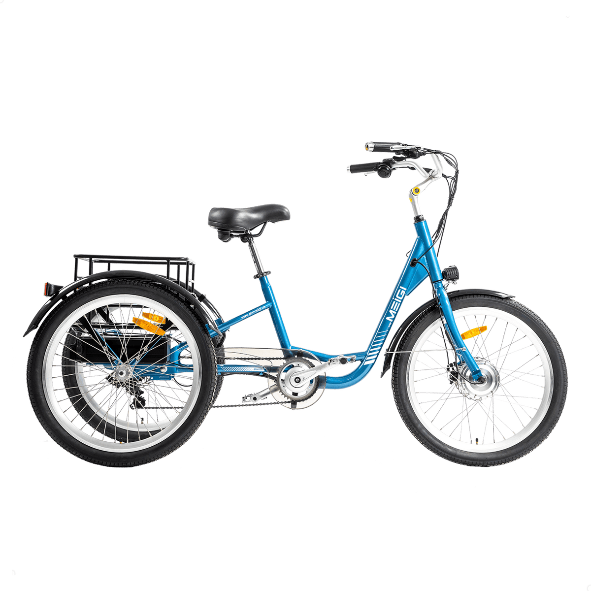 Red DWMEIGI MG708-HERA step-through electric trike side profile