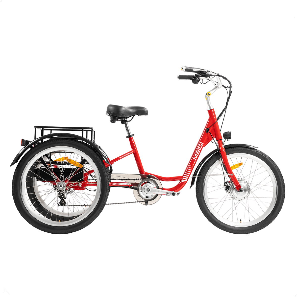 Red DWMEIGI MG708-HERA low-step electric trike full profile