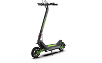 INOKIM OX Super side view showing the tall folding stem, deck, orange frame detail, and road-commuter stance.