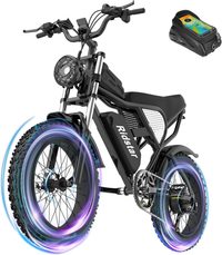 Ridstar Q20 1500W Fat-Tire Electric Bike folded handlebar and storage view