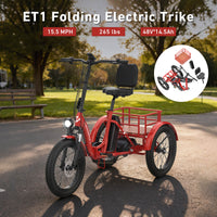 2-Pack Hoverfly ET1 Folding Electric Trikes | 500W — alternate product view