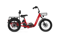 VTUVIA E-COZY electric trike in ruby red, side view