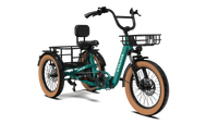 VTUVIA E-COZY electric trike in forest green, front three-quarter view