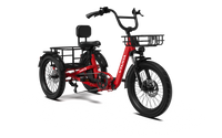 VTUVIA E-COZY electric trike in ruby red, front three-quarter view
