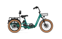 VTUVIA E-COZY electric trike in forest green, side view