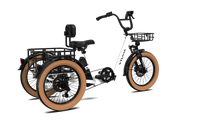 VTUVIA E-COZY electric trike in pearl white, rear three-quarter view