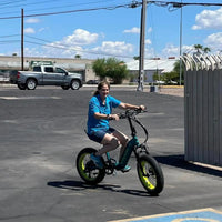 VTUVIA SX20 folding electric bike in blue side view