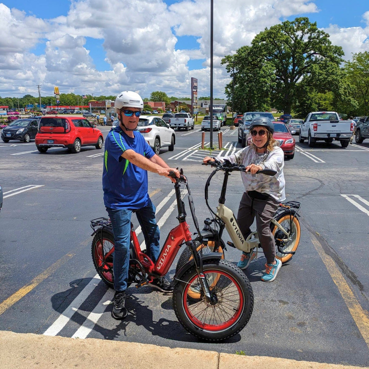 VTUVIA SX20 red folding e-bike senior-friendly view