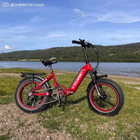 VTUVIA SX20 red folding electric bike side profile