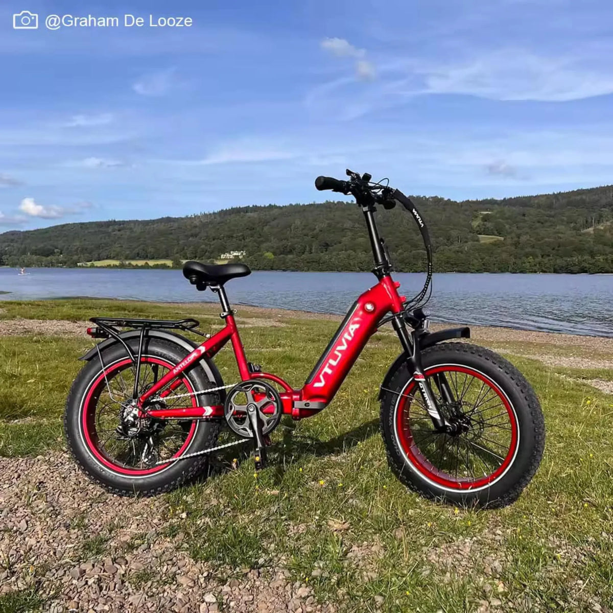 VTUVIA SX20 red folding electric bike side profile