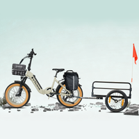 VTUVIA SX20 white bike with rear utility trailer