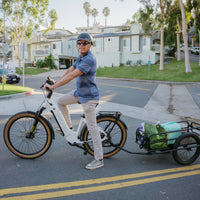 White VTUVIA Zeal XT8 front air suspension fork in a paved-road ride